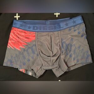 Diesel Men's Gray and Red Boxer Briefs
